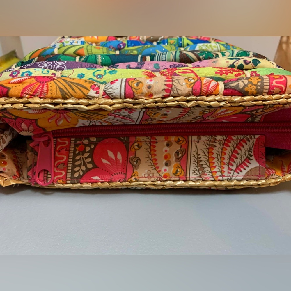 Cappelli Straworld Woven Straw Crossbody Bag with Colorful Fabric Accents - Picture 7 of 11
